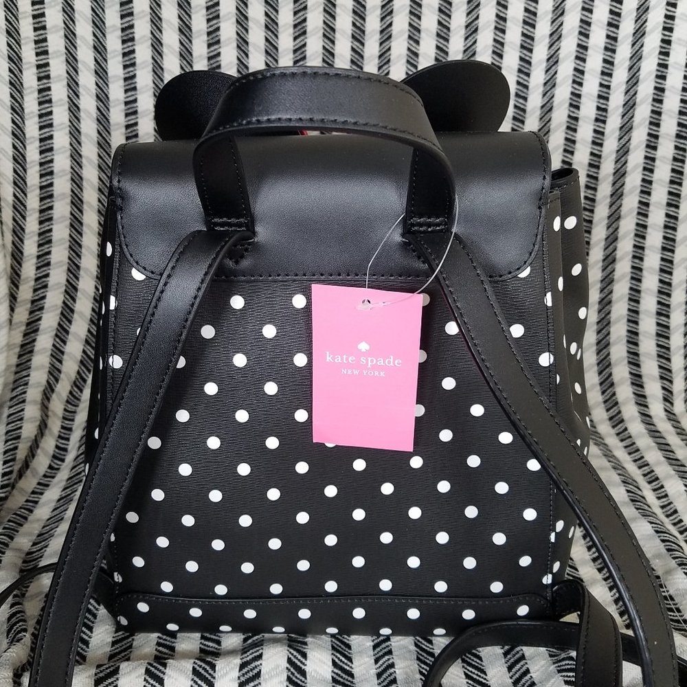MAKE A REASONABLE OFFER Kate Spade Dot Minnie Mouse Black backpack New With Tag - Picture 6 of 7